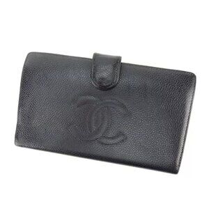 Chanel Wallet Purse Coin purse COCO Black Woman Authentic Used